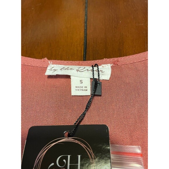 NWT By The River Sienna Dot Dress Small,  short 3/4 sleeve buttons Boutique - Picture 11 of 12